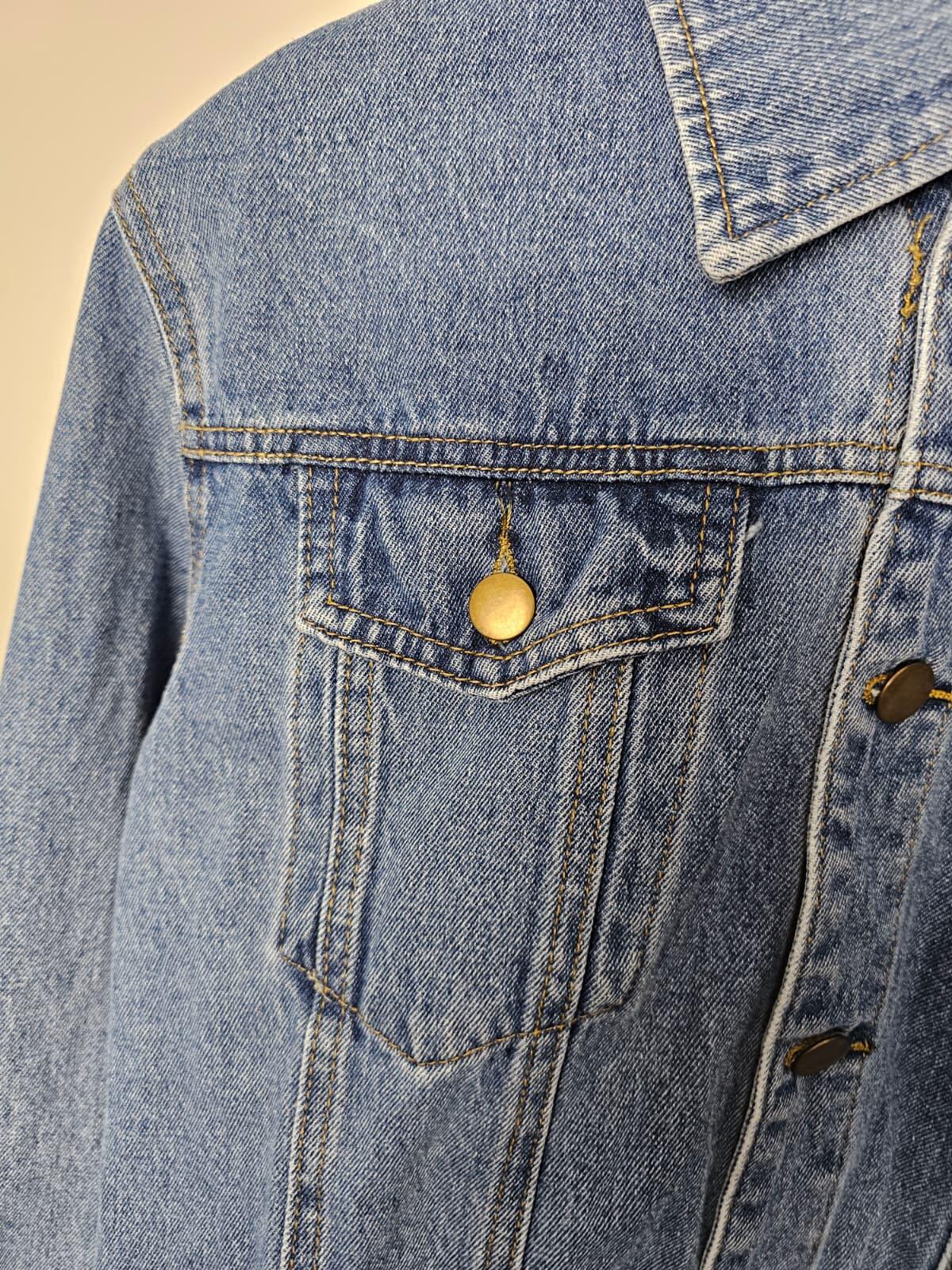Boohoo Blue Japan Embroidered Detailing Blue Denim Jacket - UK 10
