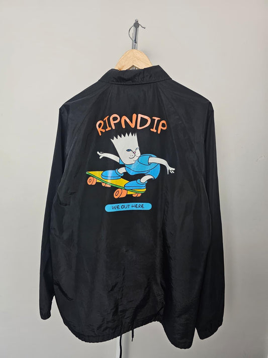 Ripndip 'We Out Here' Nermal Skater Coach Jacket - L/Large - Black