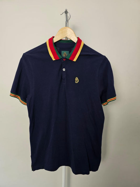 LUKE Men's Shorts Sleeve Embroidered Smart Casual Polo Shirt - M/Medium