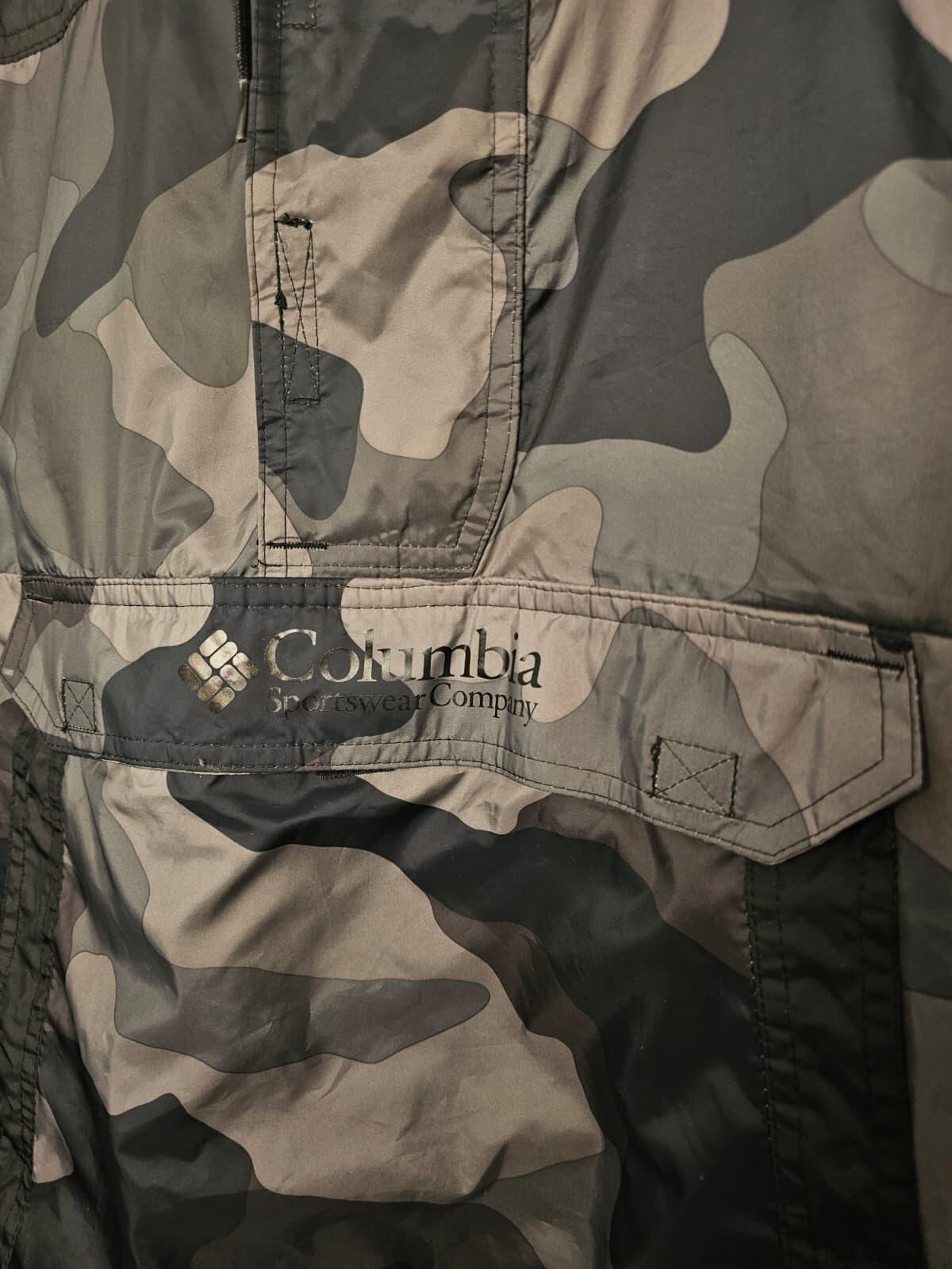 Columbia Camo Pullover 1/2 Zip Hooded Packable Windbreaker Jacket  S/Small
