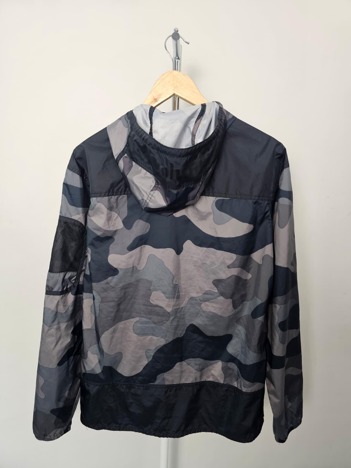 Columbia Camo Pullover 1/2 Zip Hooded Packable Windbreaker Jacket  S/Small