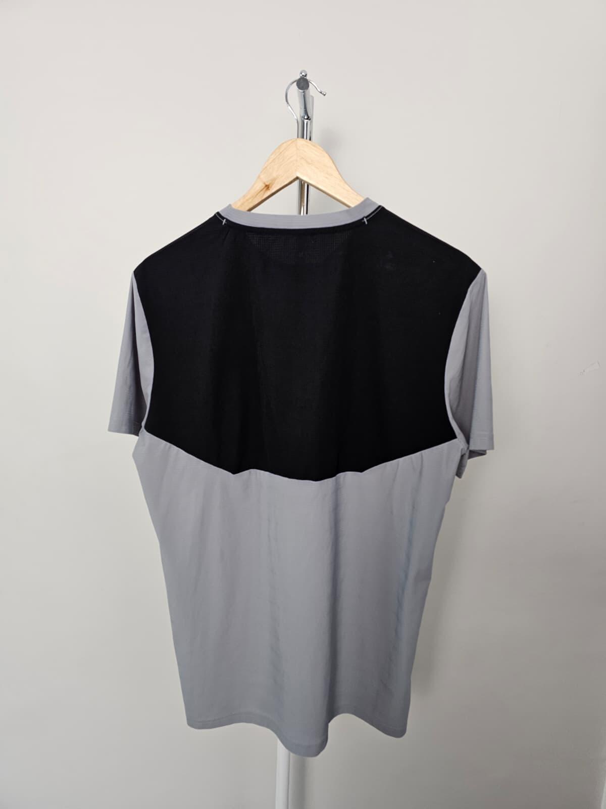 Mens Montirex Short Sleeve Activewear Top T-Shirt - M/Medium - Grey/Black