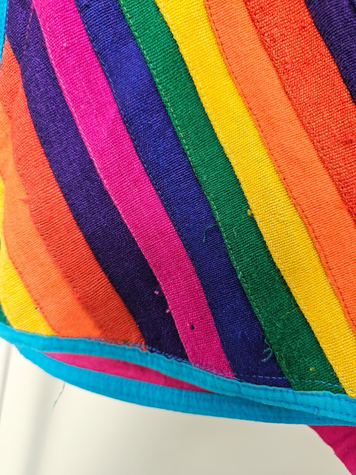 Vintage 'For Earth Only' Rainbow Hippie Striped Full Zip Casual Jacket M/Medium