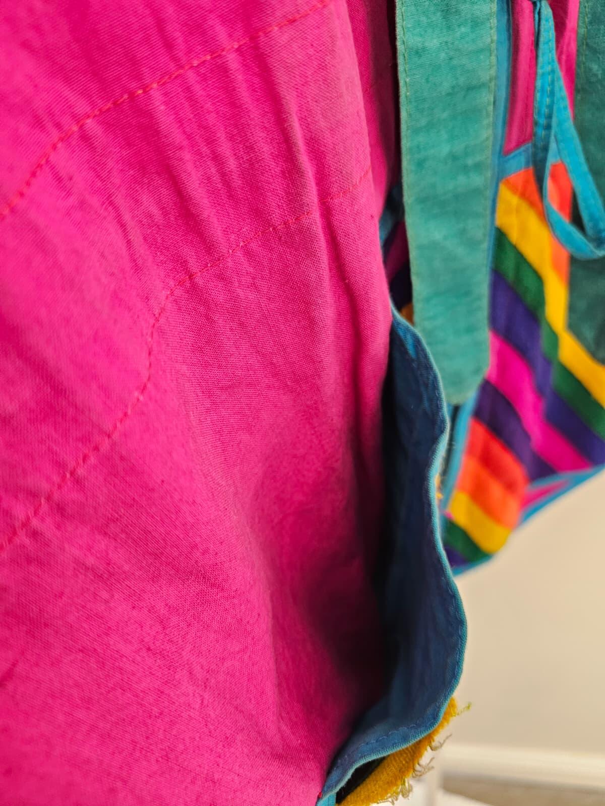 Vintage 'For Earth Only' Rainbow Hippie Striped Full Zip Casual Jacket M/Medium