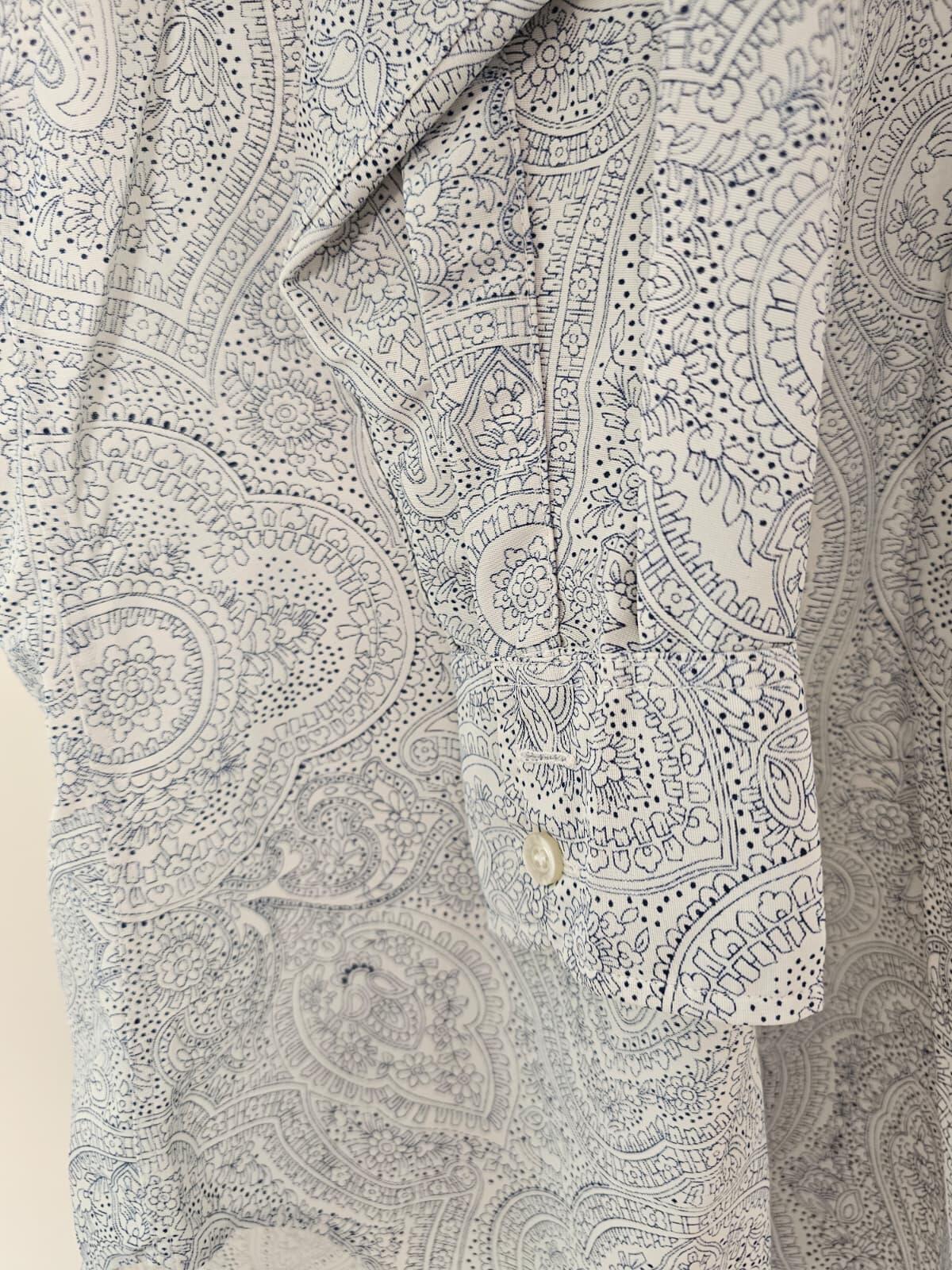 St Michael Vintage 1960s/70s Men's Floral Pattern Long Sleeve Shirt 14.5/Small