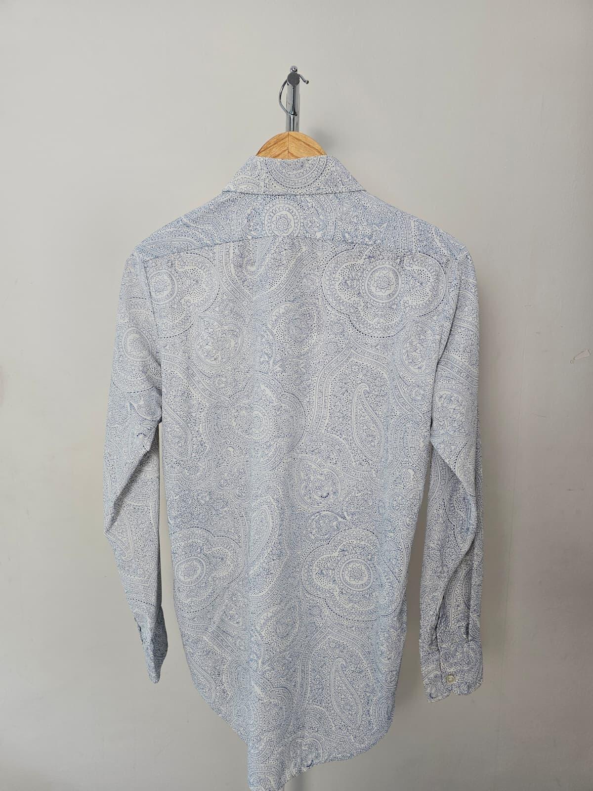 St Michael Vintage 1960s/70s Men's Floral Pattern Long Sleeve Shirt 14.5/Small