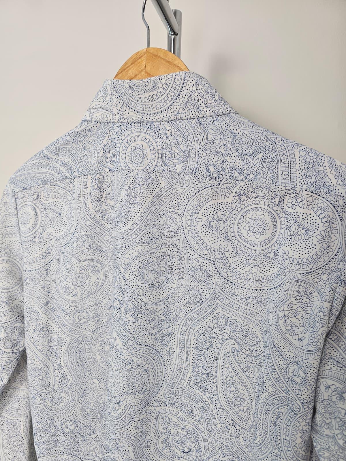 St Michael Vintage 1960s/70s Men's Floral Pattern Long Sleeve Shirt 14.5/Small