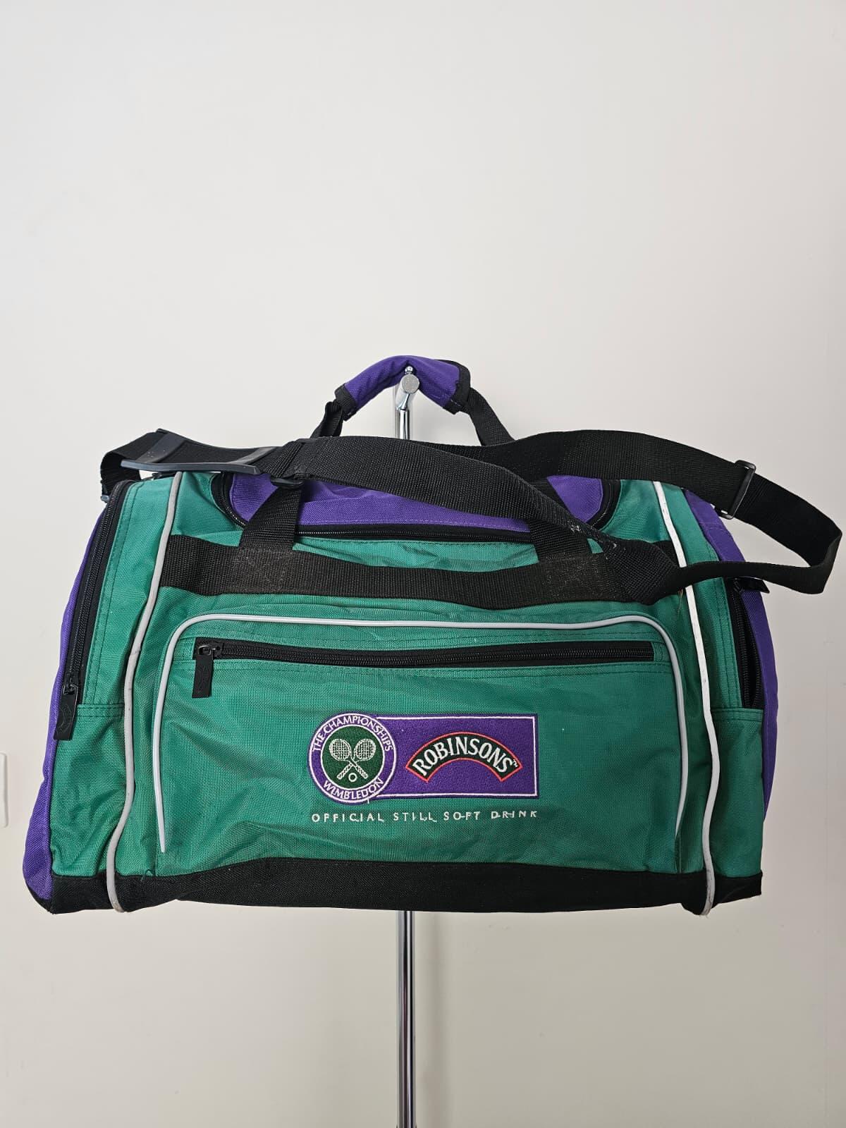 Vintage 1990's Wimbledon X Robinsons X Slazenger Tennis Kit Gym Duffel Bag