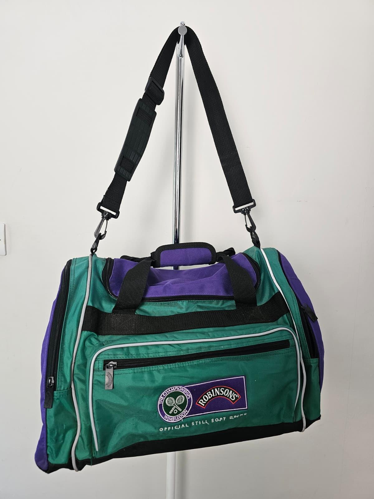 Vintage 1990's Wimbledon X Robinsons X Slazenger Tennis Kit Gym Duffel Bag