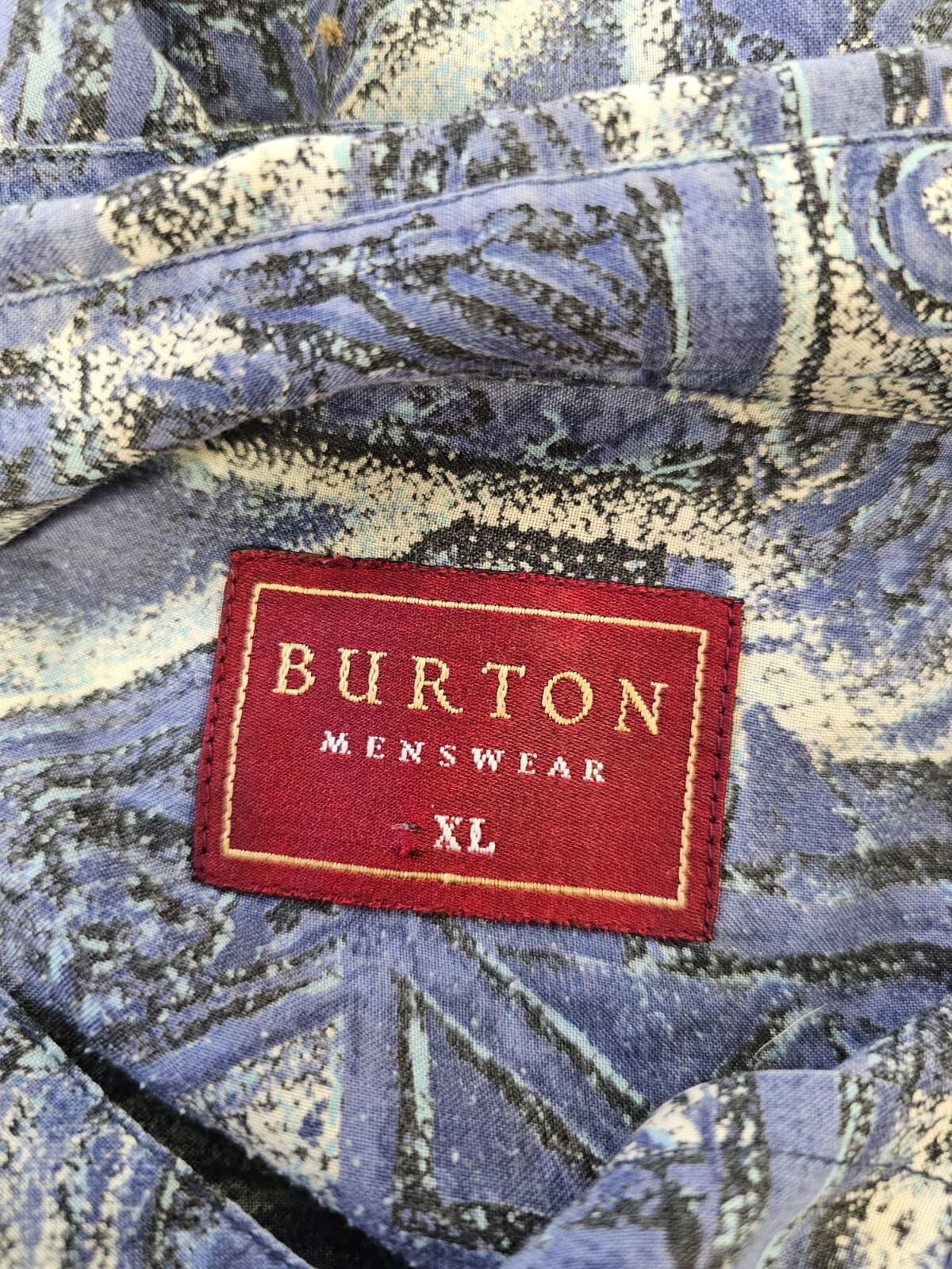 Burton Menswear Vintage 1990's Funky Pattern Retro Short Sleeve Shirt - XL
