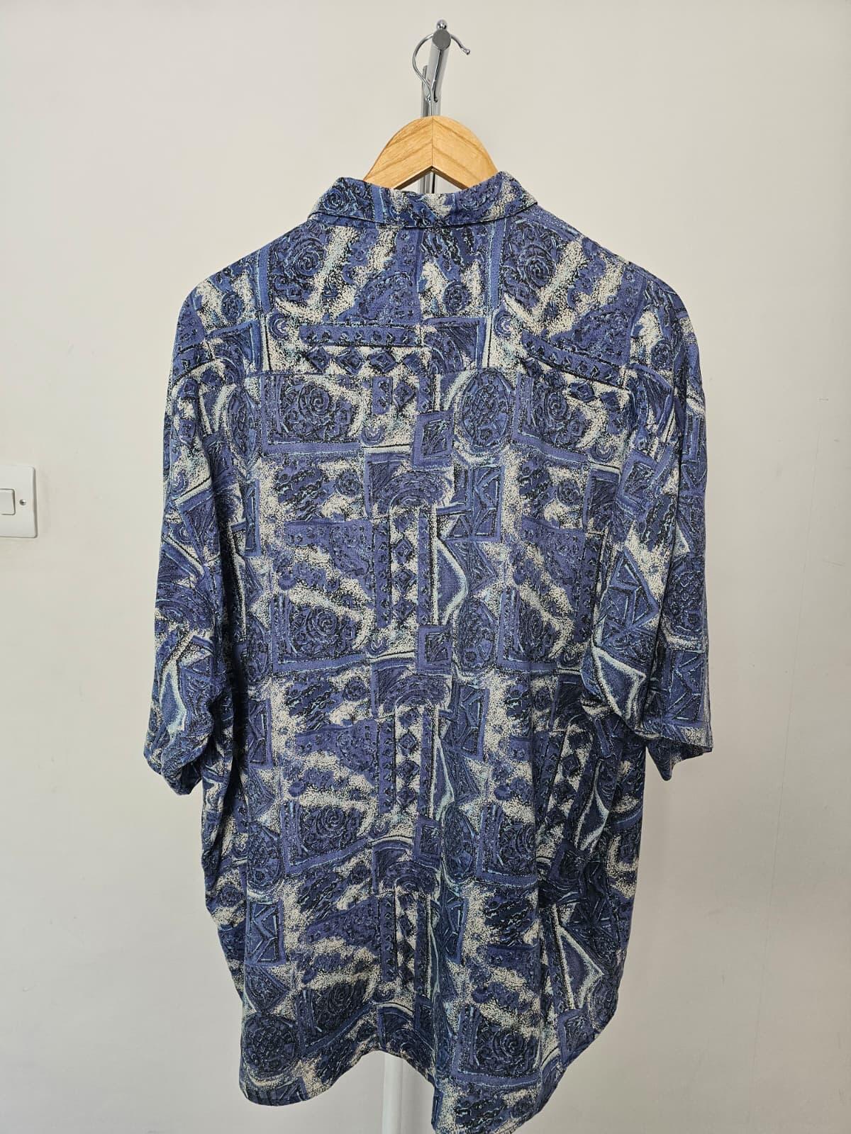 Burton Menswear Vintage 1990's Funky Pattern Retro Short Sleeve Shirt - XL