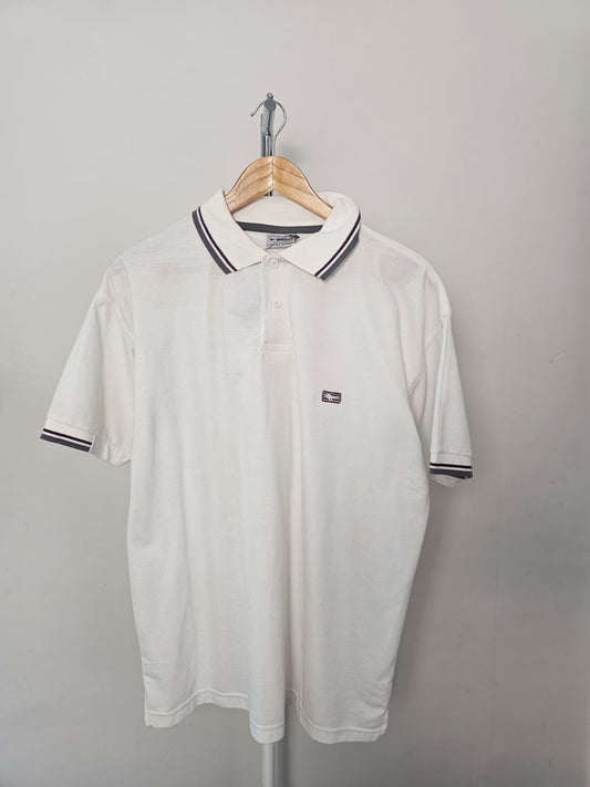 GOLA Men's Y2K Embroidered Short Sleeve Polo Shirt - L/Large - White
