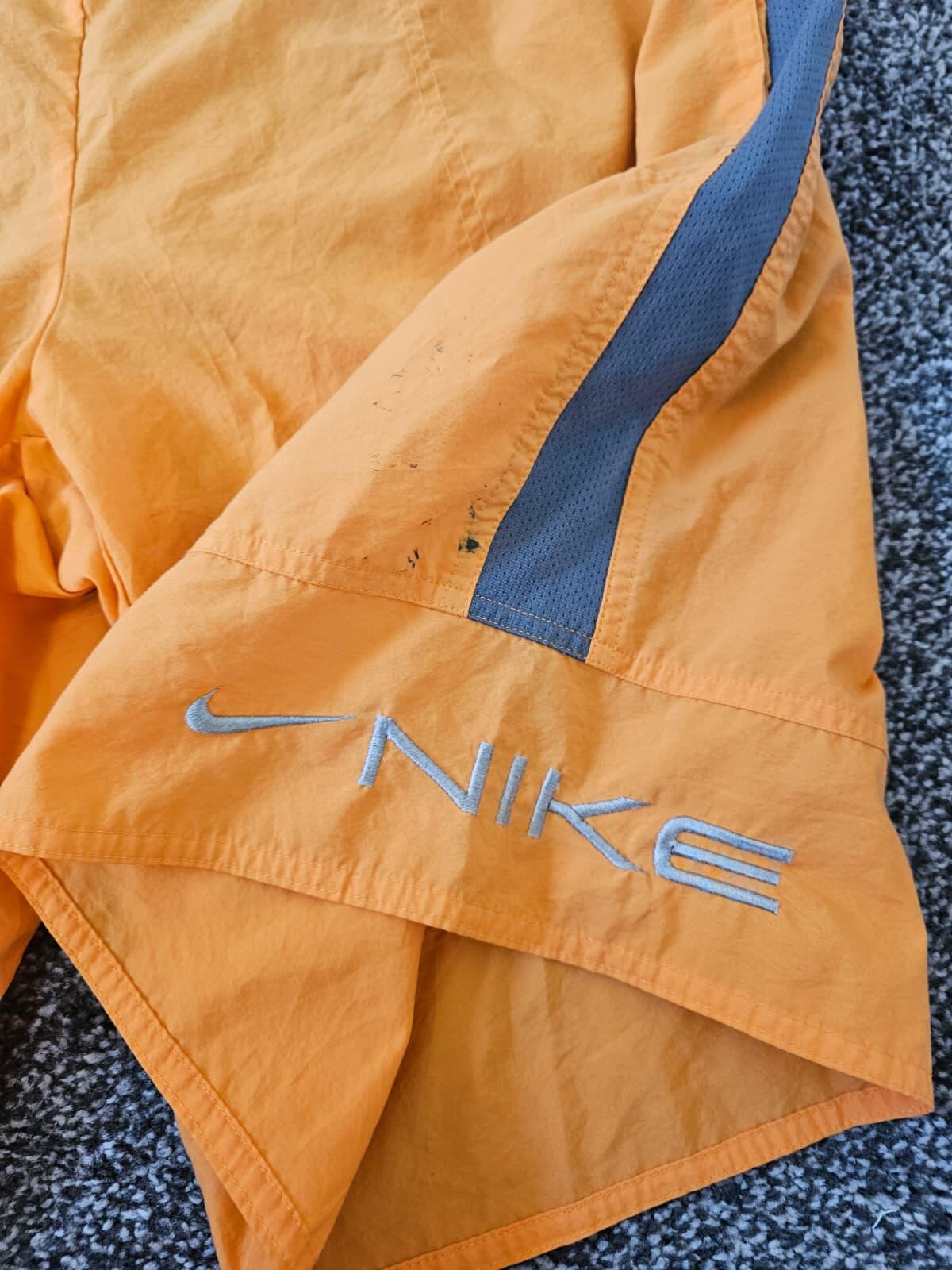 Nike Vintage Y2K Silver Tag Activewear/Casual/Swim Orange Grey Shorts - L/Large