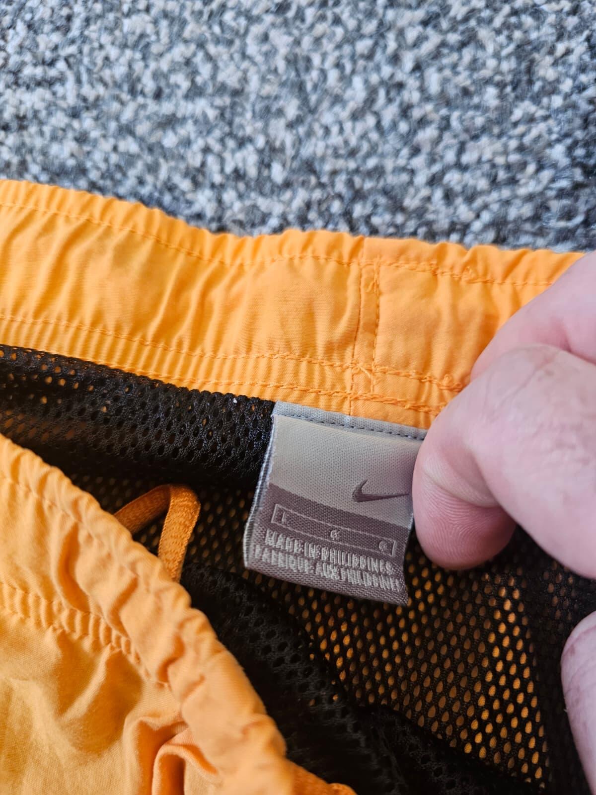 Nike Vintage Y2K Silver Tag Activewear/Casual/Swim Orange Grey Shorts - L/Large