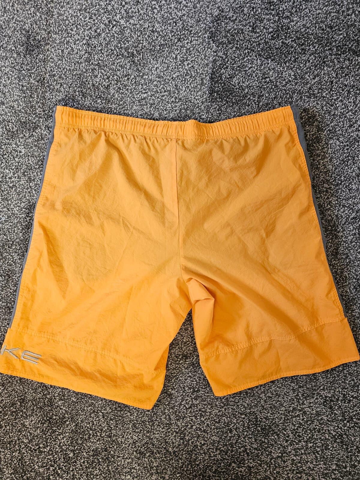 Nike Vintage Y2K Silver Tag Activewear/Casual/Swim Orange Grey Shorts - L/Large