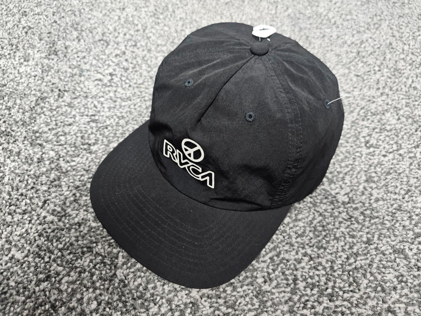 RVCA Unisex Black Big Logo Adjustable Sun Baseball Hat/Cap