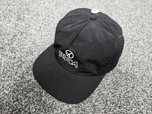 RVCA Unisex Black Big Logo Adjustable Sun Baseball Hat/Cap