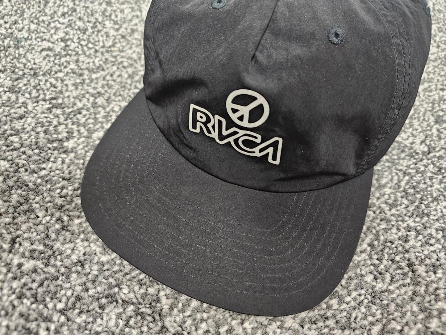 RVCA Unisex Black Big Logo Adjustable Sun Baseball Hat/Cap