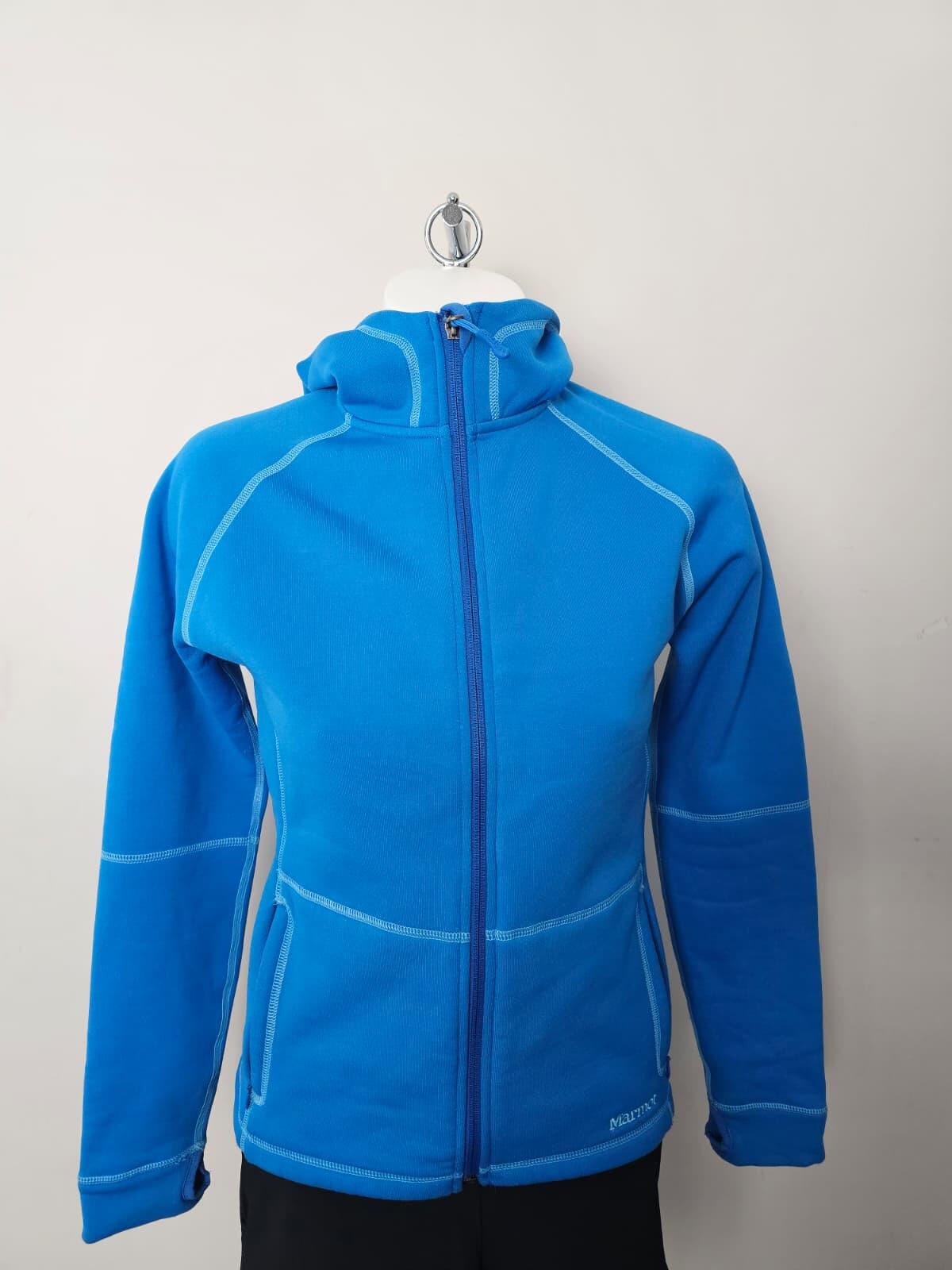Marmot Women's Full Zip Polartec Hooded Fleece Jacket - M/Medium - Blue