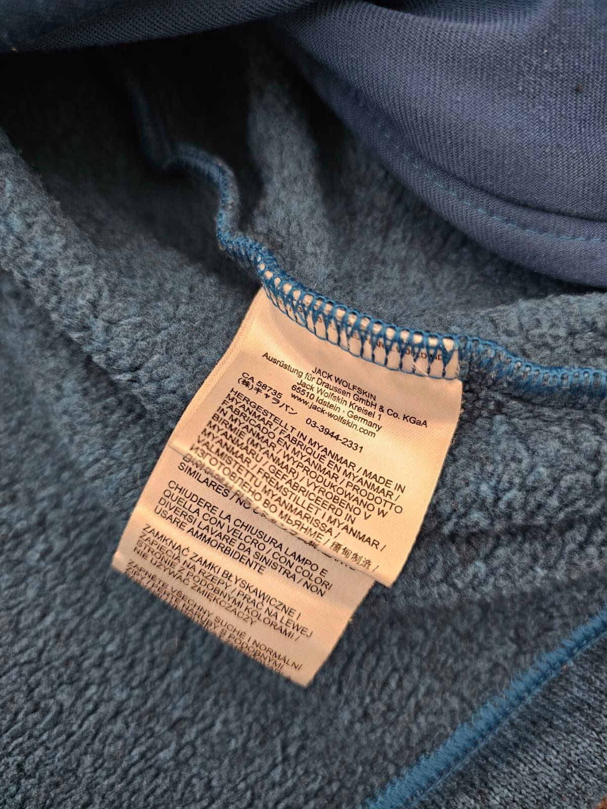 Jack Wolfskin Men's Full Zip Knitted Style Fleece Jacket - Teal Blue 44/46 XL