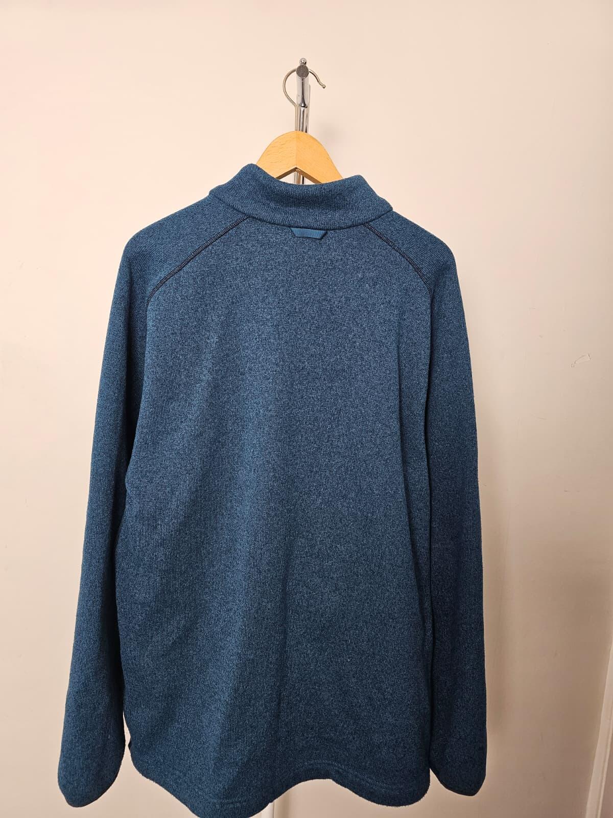 Jack Wolfskin Men's Full Zip Knitted Style Fleece Jacket - Teal Blue 44/46 XL