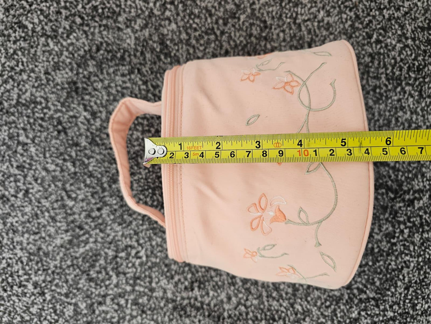 Vintage Y2K St Michael Embroidered Floral Make up Travel Bag With Handle In Pink