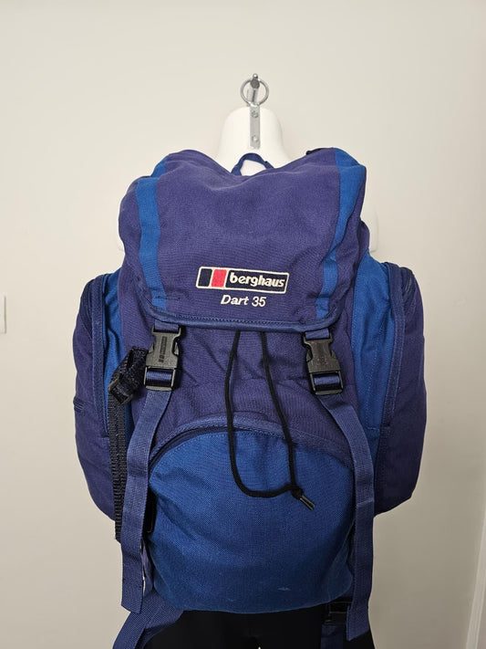 Berghaus Vintage 90's Dart 35 Hiking Walking Backpack/Rucksack - 35 Litre - Blue