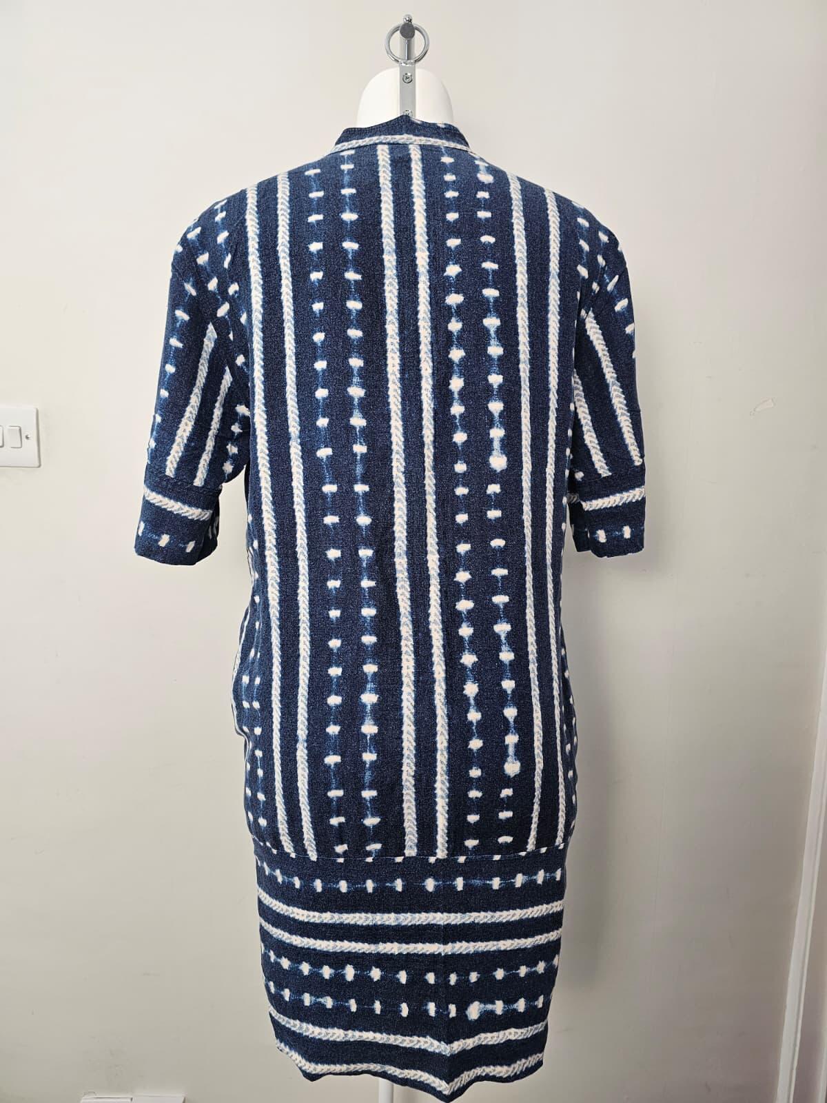 Lauren Ralph Lauren Women's Pattern Lined Blend Shift Dress - UK 12 - Navy