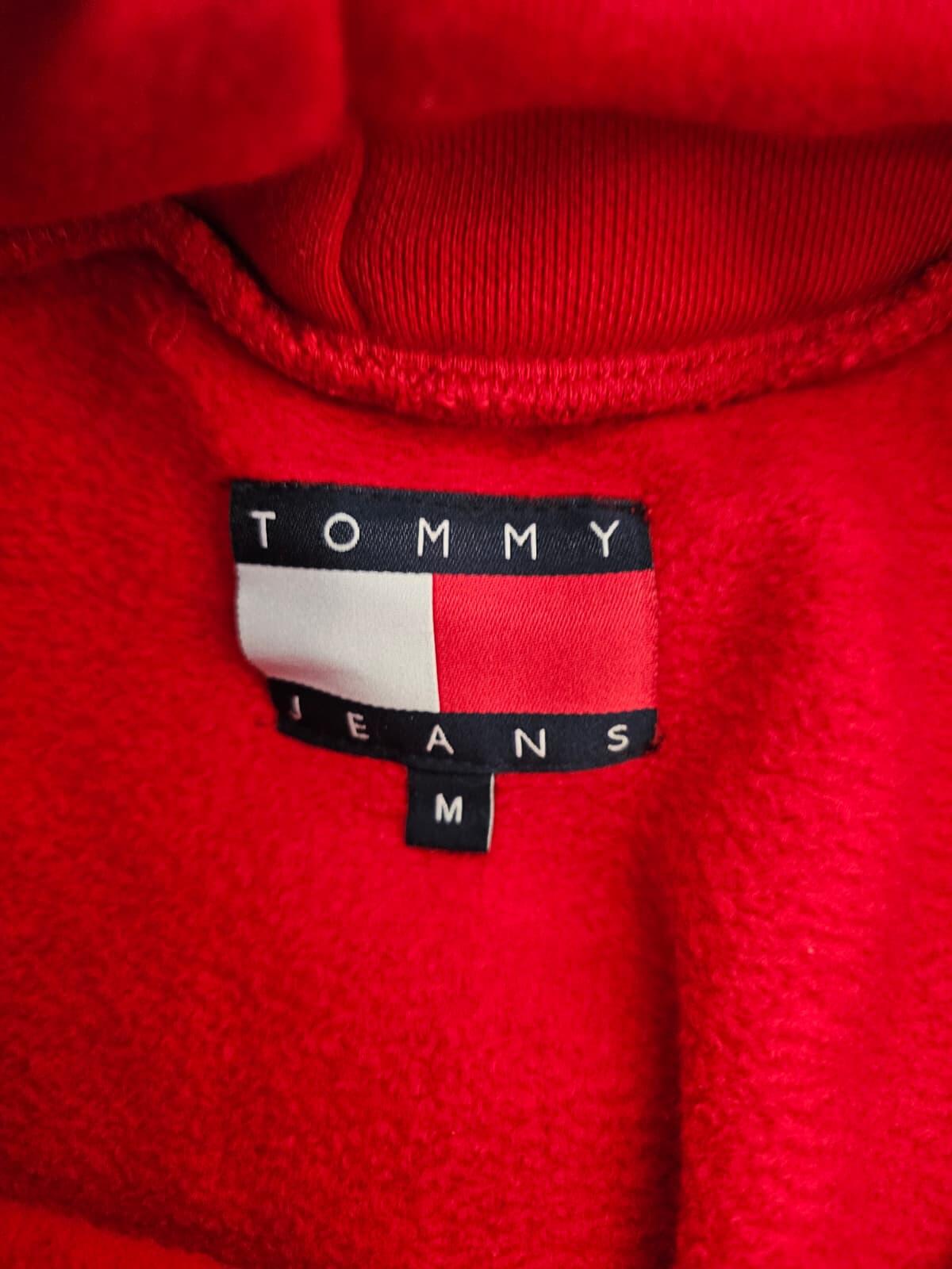 Tommy Hilfiger Jeans Women's Embroidered Flag Print Pullover Hoodie M/Medium Red