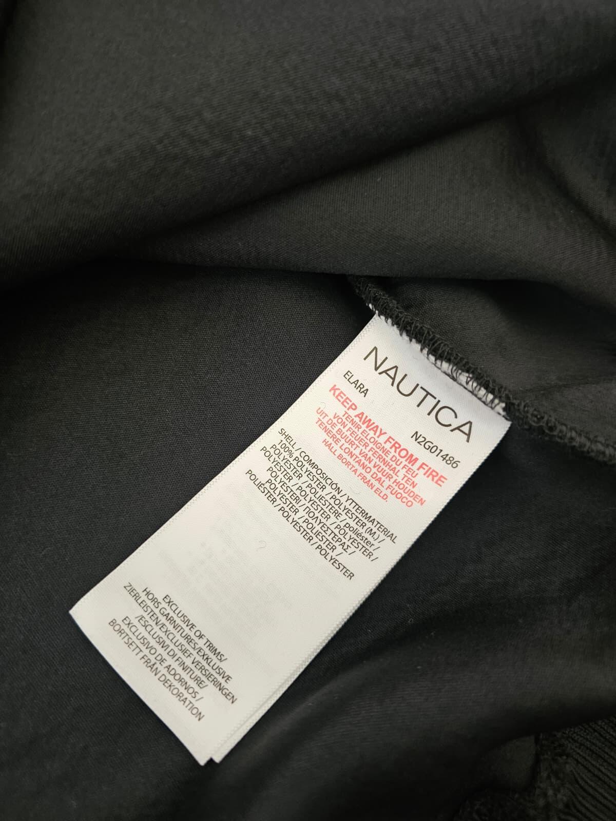 Nautica Elara Pullover Sherpa/Borg Embroidered Jumper/Sweatshirt - L/Large Black
