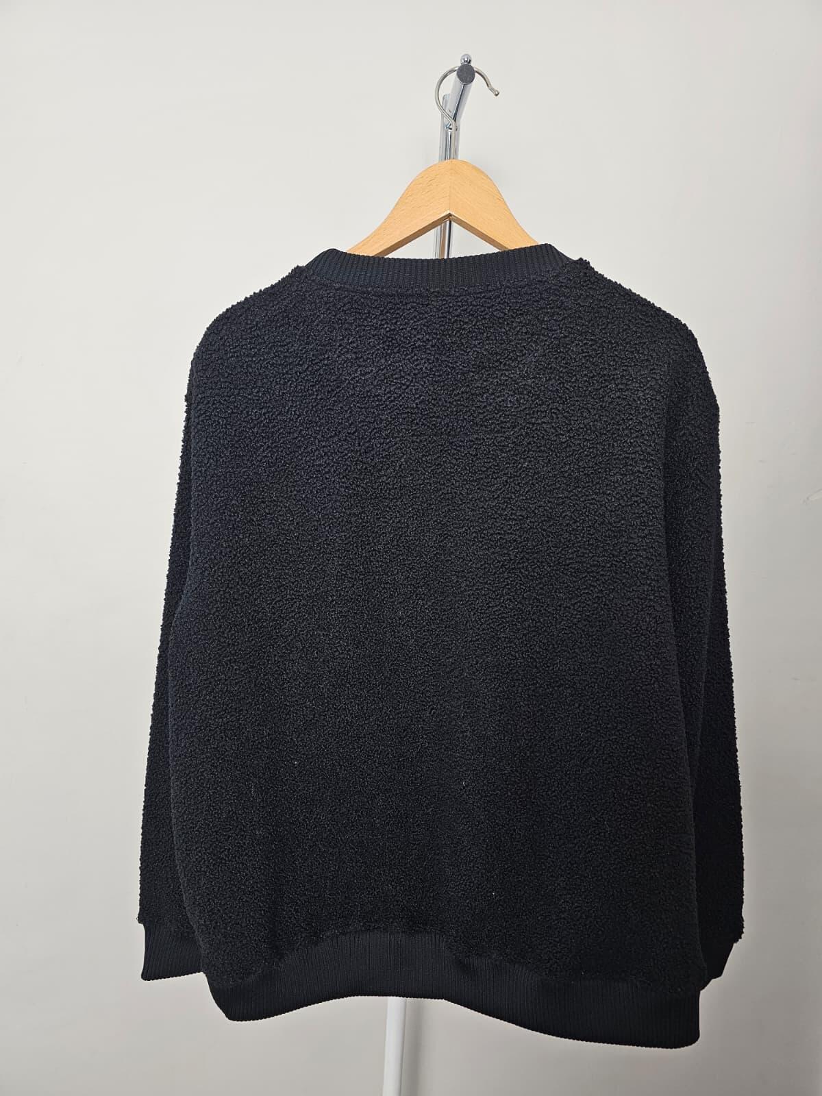 Nautica Elara Pullover Sherpa/Borg Embroidered Jumper/Sweatshirt - L/Large Black