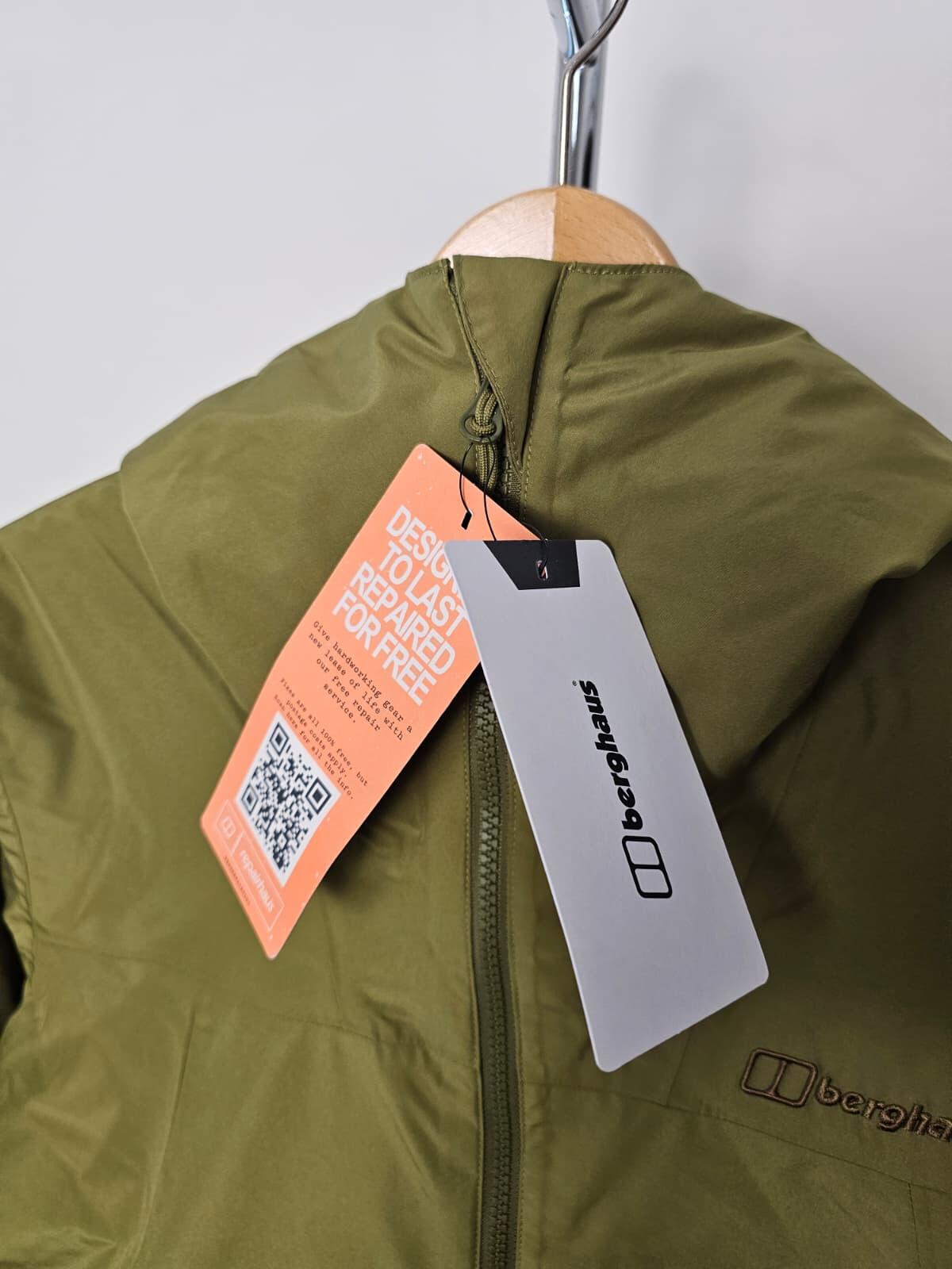Berghaus Deluge Pro 3.0 Full Zip Insulated Hooded Jacket - M/Medium - Khaki