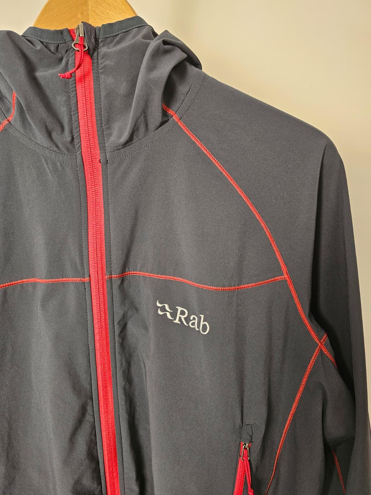 Rab Full Zip Hooded Light Weight Breathable Soft Shell Windbreaker Jacket - L