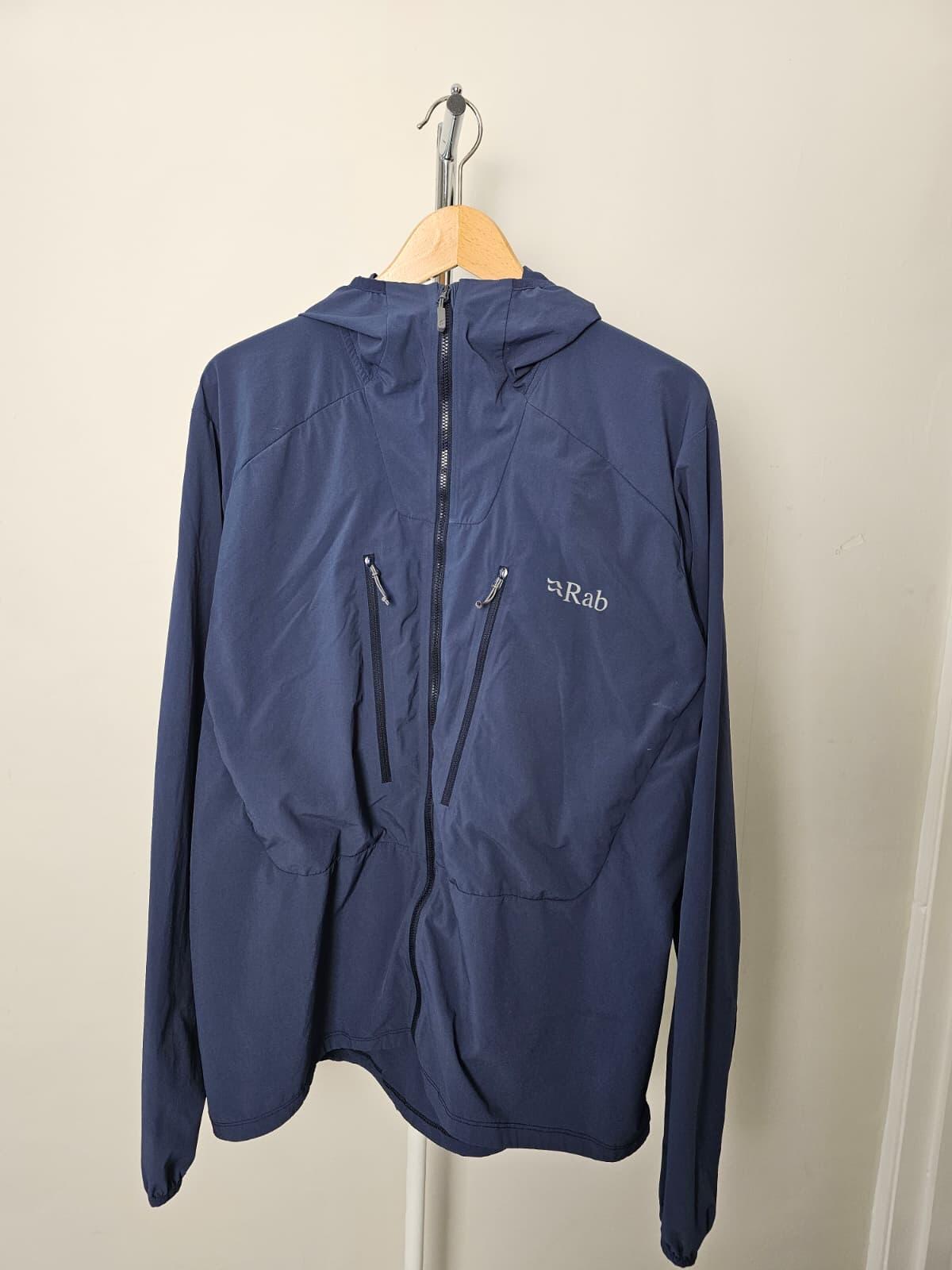 Rab Borealis Blue Soft Shell Style Full Zip Hooded Climbing Jacket - XL - Navy