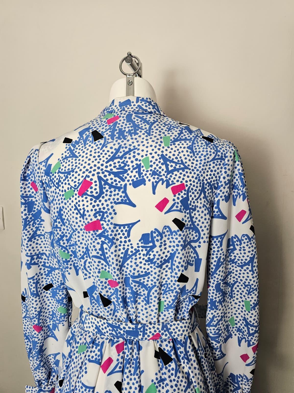 Richard Roberts Collection Vintage Women's 80's Belted Shirt Dress - UK 14