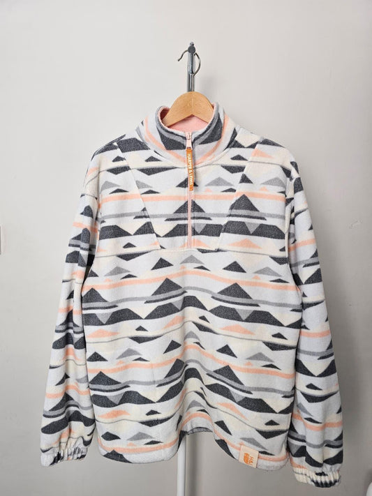Harper & Lewis 1/4 Zip Pullover Aztec Style Pattern Fleece Jumper - M/Medium