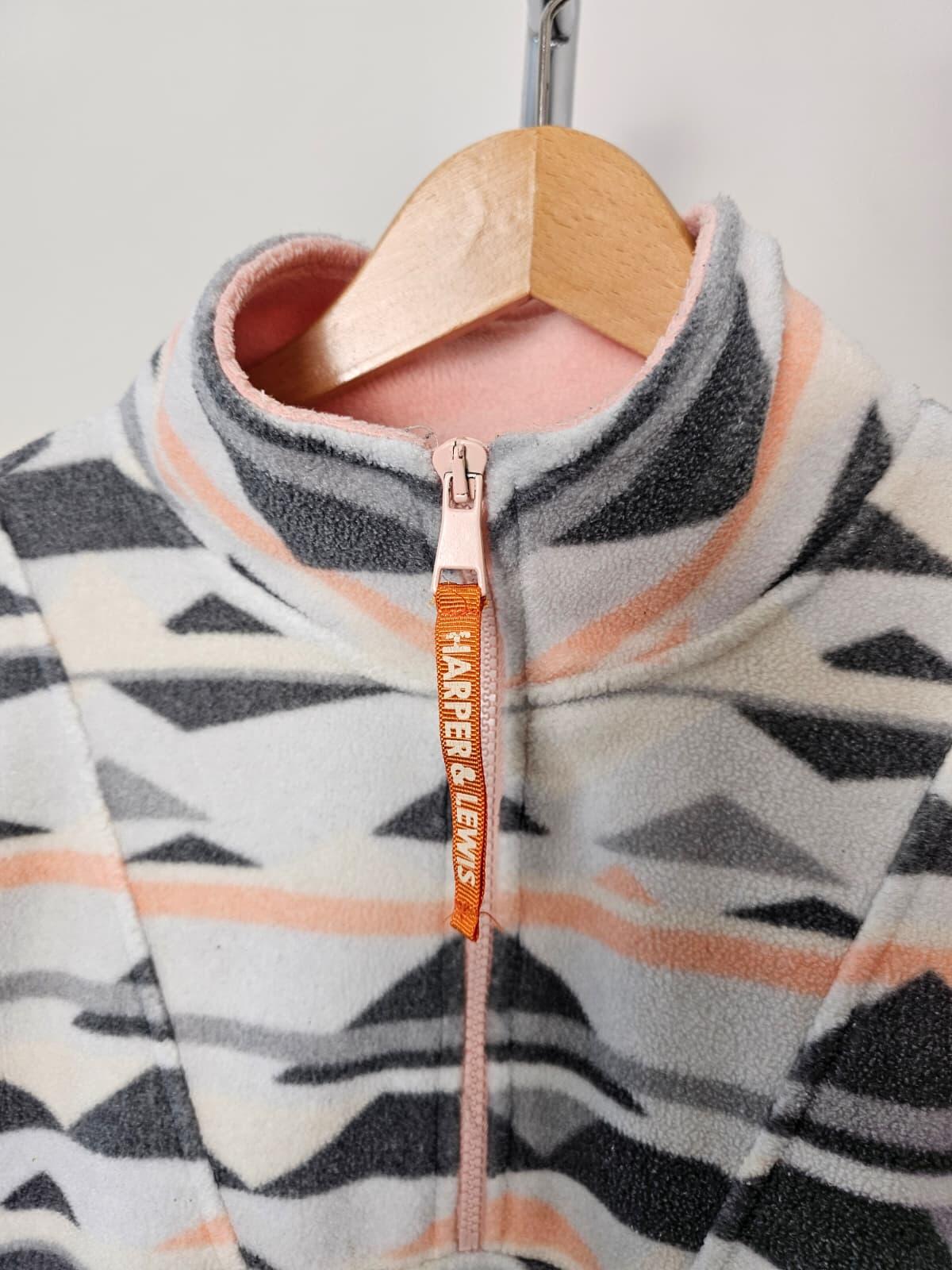 Harper & Lewis 1/4 Zip Pullover Aztec Style Pattern Fleece Jumper - M/Medium
