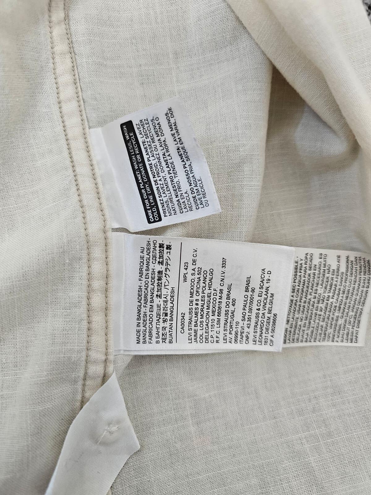 Levi's Men's 100% Cotton Short Sleeve Dual Pocket Shirt - S - Light Beige/Cream