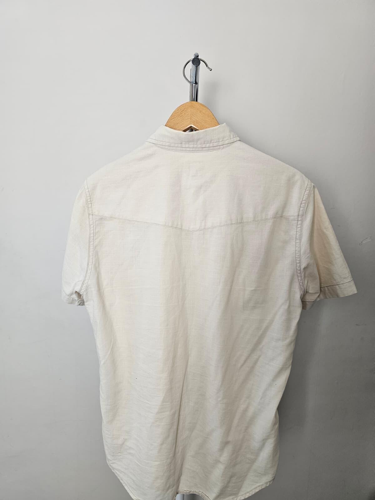 Levi's Men's 100% Cotton Short Sleeve Dual Pocket Shirt - S - Light Beige/Cream