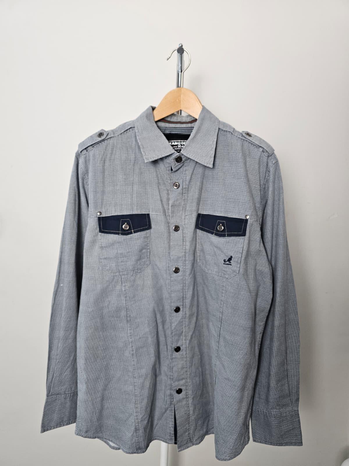 Kangol Men's Y2K 2000's Long Sleeve Dual Pocket Button Up Shirt - L/Large