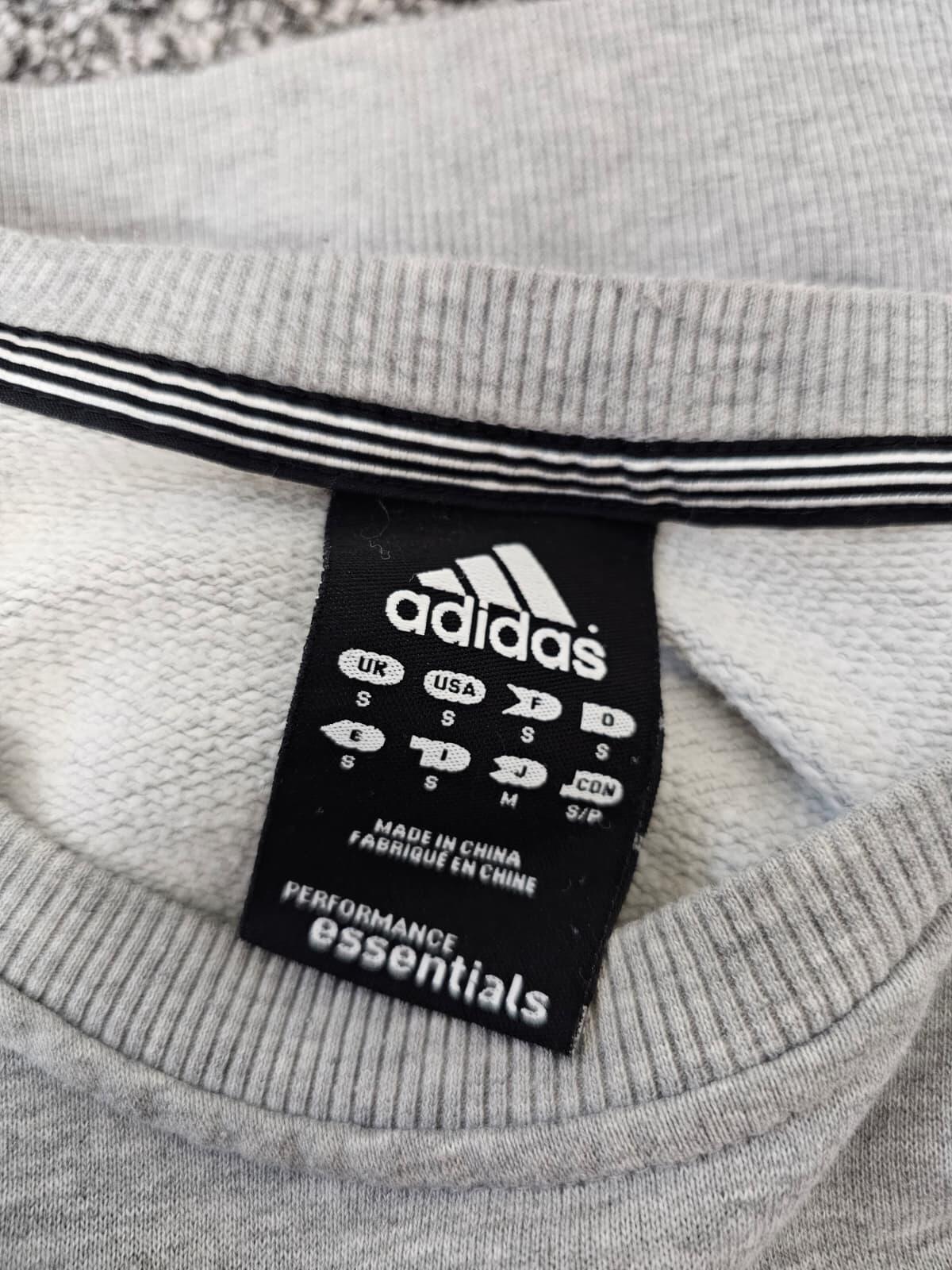 Adidas Men's Three Striped Pullover Jumper/Sweatshirt - S/Small - Grey/Black