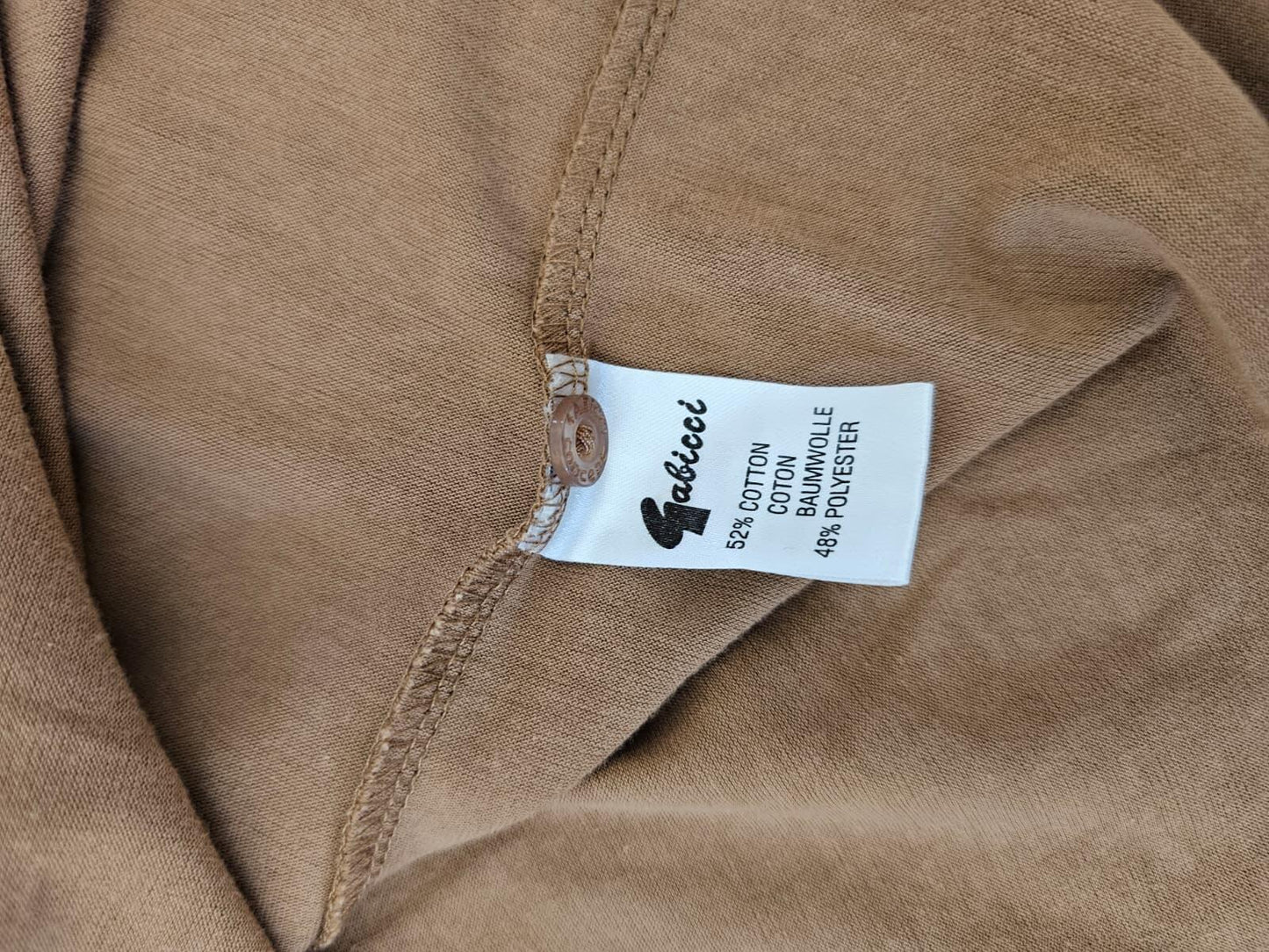 Gabicci Men's Vintage Retro 80's/90's Pocket Polo Shirt - L/Large Warm Brown/Tan