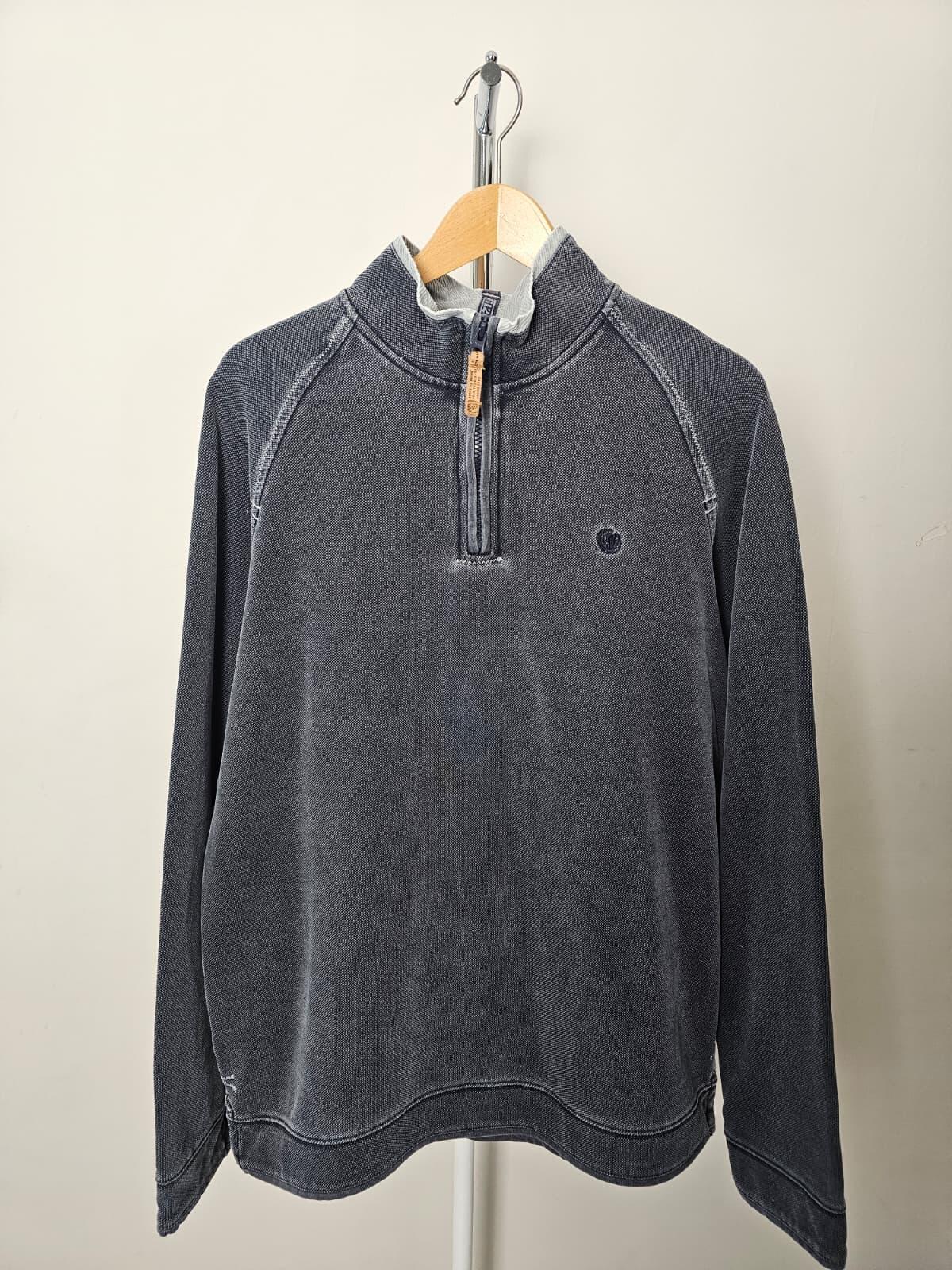 Fat Face Men's Y2K Pullover 1/4 Zip Textured Jumper/Sweatshirts - M/Medium Grey