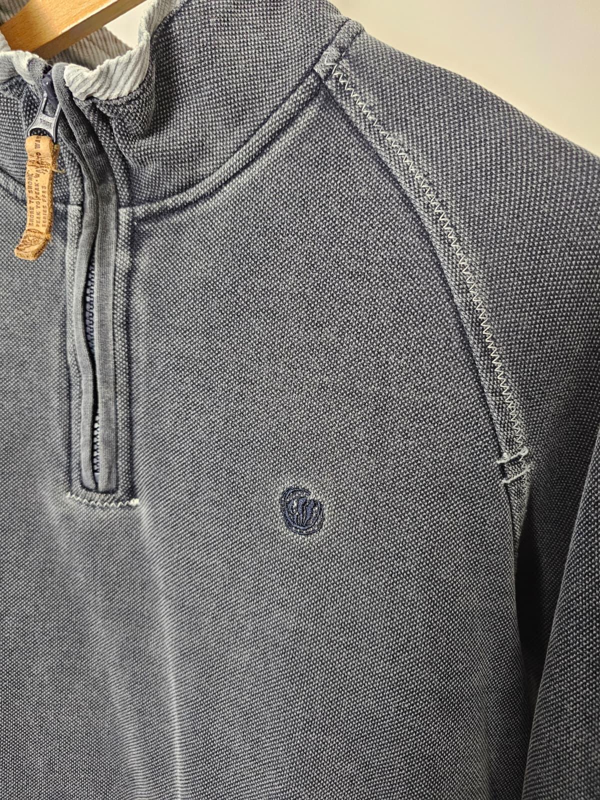 Fat Face Men's Y2K Pullover 1/4 Zip Textured Jumper/Sweatshirts - M/Medium Grey