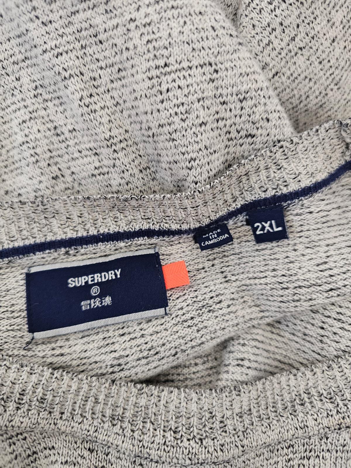 Superdry Men's Grey Marl Knitted Jumper - XXL/Extra Extra Large