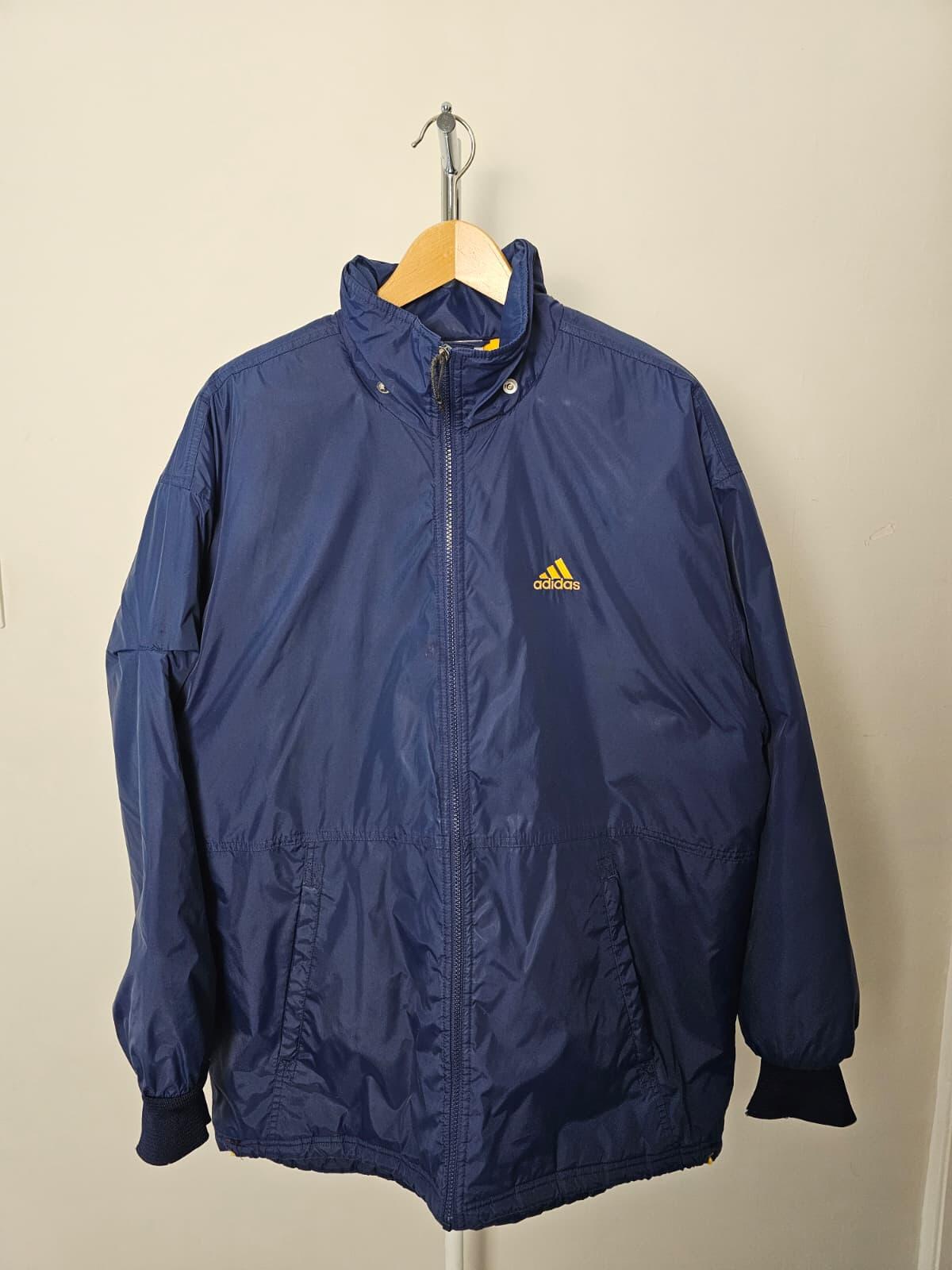 Adidas Vintage Y2K Men's Full Zip Embroidered Jacket - M/Medium 38/40 - Navy