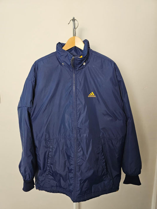 Adidas Vintage Y2K Men's Full Zip Embroidered Jacket - M/Medium 38/40 - Navy