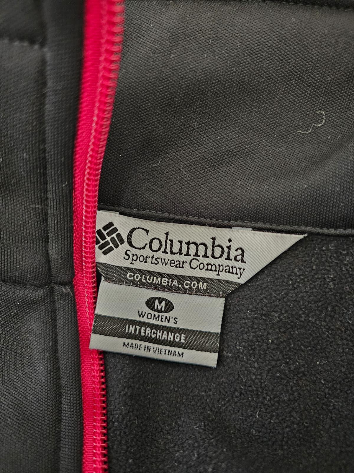 Columbia Women's Full Zip Tracksuit Style Jacket - M/Medium - Black/Red