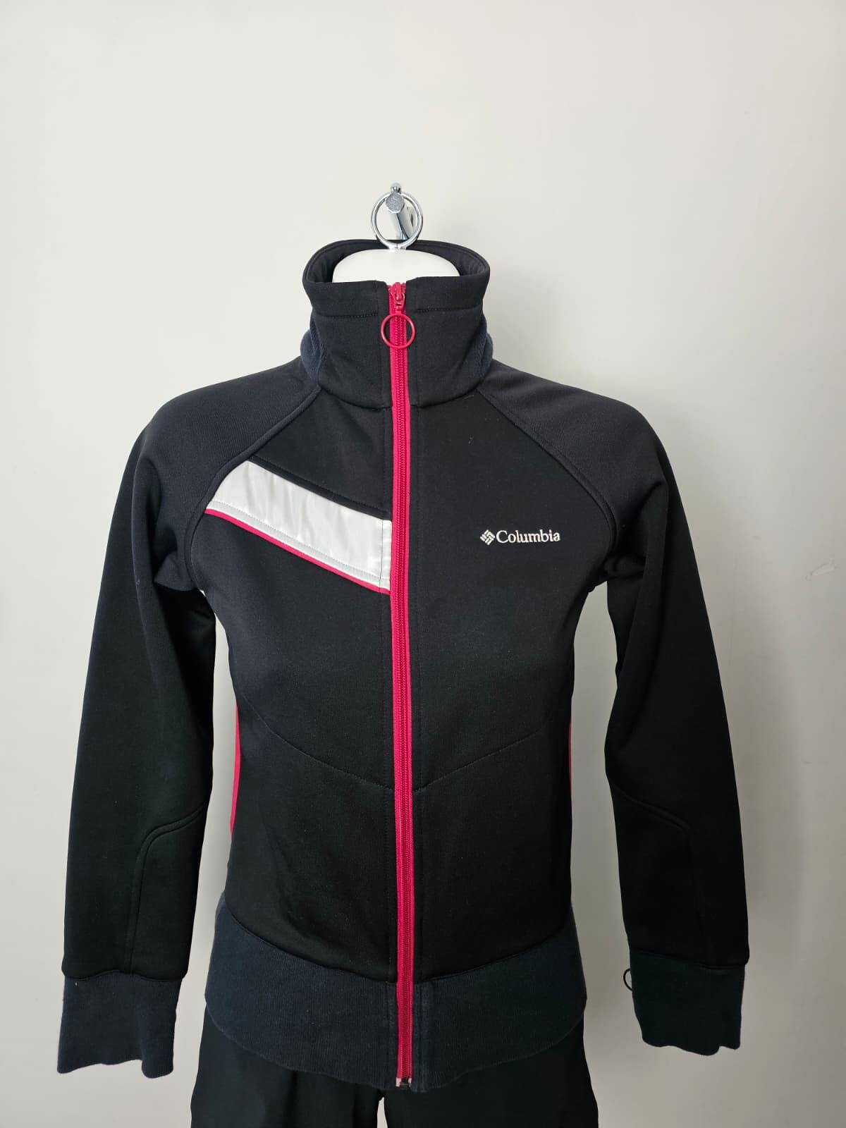 Columbia Women's Full Zip Tracksuit Style Jacket - M/Medium - Black/Red