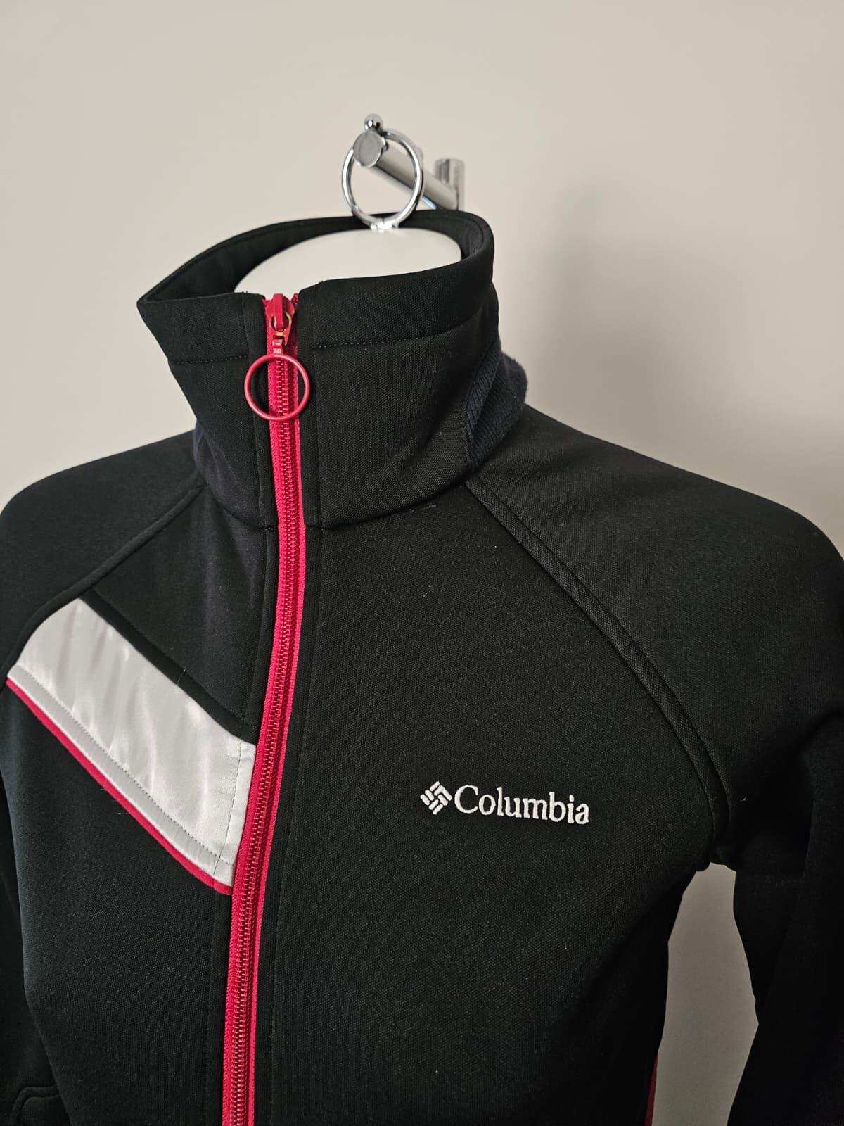 Columbia Women's Full Zip Tracksuit Style Jacket - M/Medium - Black/Red